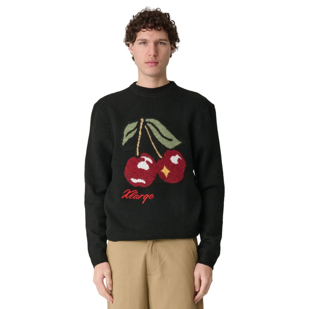 Xlarge Cherry Knit Sweater in Black | Shop XLarge online with Pavement with free Aotearoa NZ shipping on orders over $100*!