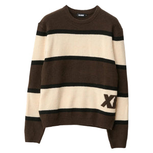 Xlarge Italic Stripe Knit Sweater in Brown | Shop XLarge online with Pavement with free Aotearoa NZ shipping on orders over $100*!