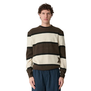 Xlarge Italic Stripe Knit Sweater in Brown | Shop XLarge online with Pavement with free Aotearoa NZ shipping on orders over $100*!