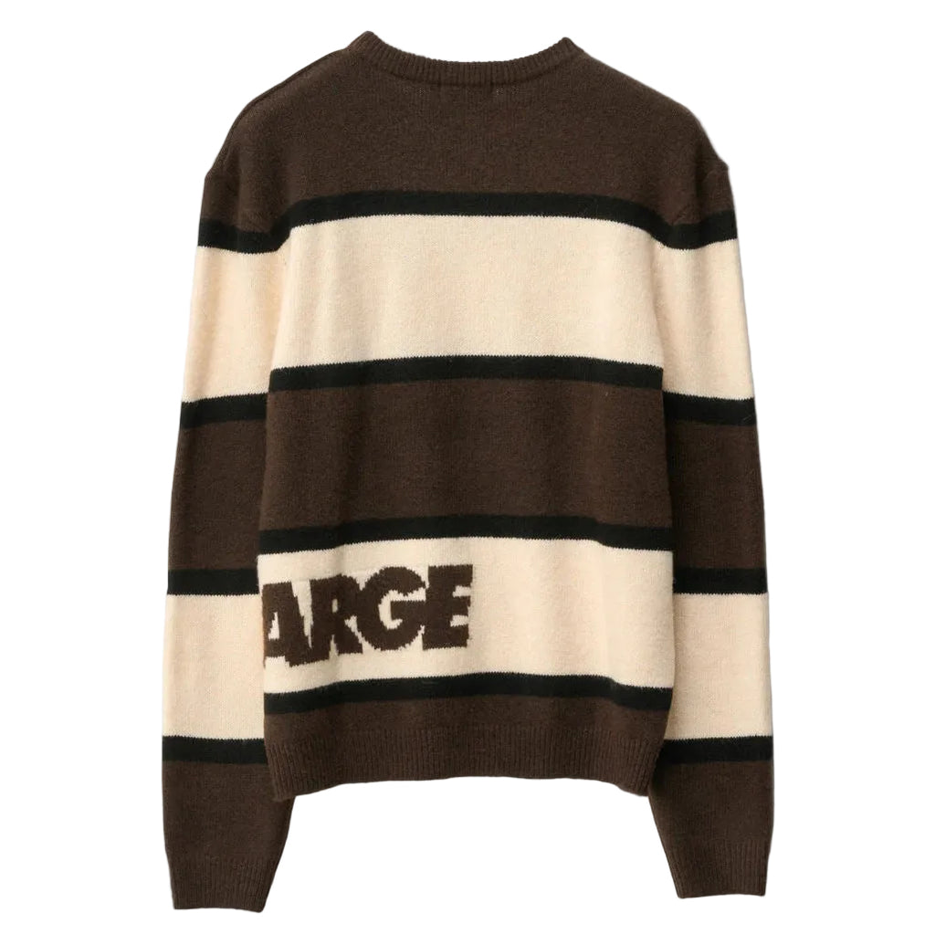 Xlarge Italic Stripe Knit Sweater in Brown | Shop XLarge online with Pavement with free Aotearoa NZ shipping on orders over $100*!