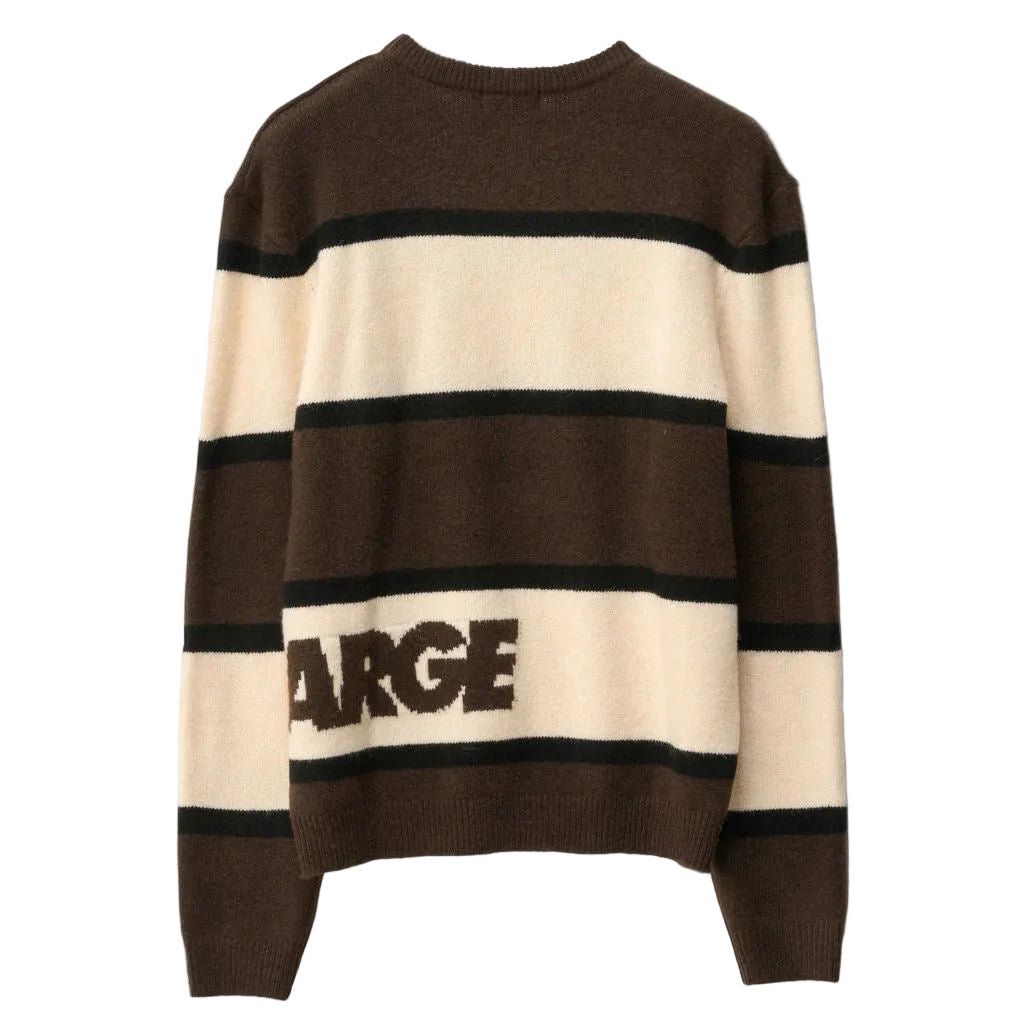 Xlarge Italic Stripe Knit Sweater in Brown | Shop XLarge online with Pavement with free Aotearoa NZ shipping on orders over $100*!