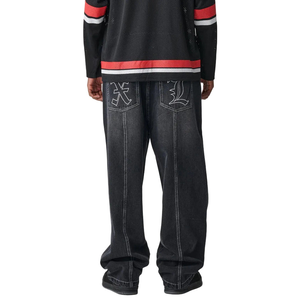 XLarge Old English Baggy Denim 91 Pants in Worn Black | Shop XLarge online with Pavement with free Aotearoa NZ shipping on orders over $100*!
