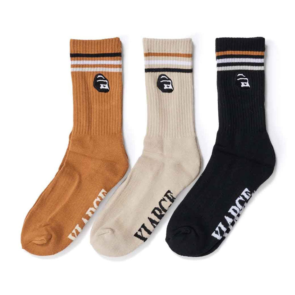 Xlarge Rail Stripe Sock 3 Pack - Multi. Mid-length melange knit everyday socks. Stripe jacquard stripe and sole artwork. Embroidered XLarge graphic. One Size (7-11). Cotton/ Elastane. Shop XLarge clothing and accessories online with Pavement skate store. Free NZ shipping over $150 - Easy returns.
