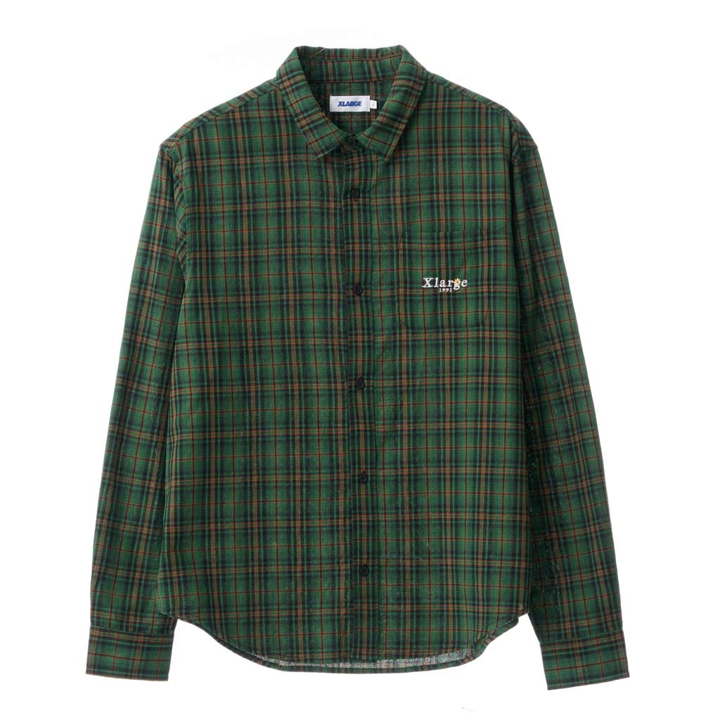 Xlarge 91 Flower Check LS Shirt - Green. Oversized fit. Embroidered label on pocket. Button up front. Soft washed finish. Branded buttons. Curved hem. Lightweight cotton yarn dyed check. Shop men's shirts online with Pavement skate store, Dunedin's independent since 2009. Free NZ shipping over $150.