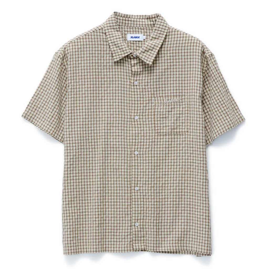 XLarge Cab Check SS Shirt - Tan. Shop XLarge and X-Girl clothing and accessories online with Dunedin's independent skate store, PAVEMENT. Free shipping across Aotearoa NZ on orders over $150 | Same day Ōtepoti/Dunedin delivery | Easy returns.