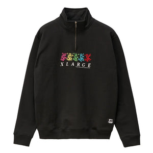 XLarge Funky 1/4 Zip Crew - Black | Shop XLarge premium streetwear with Pavement Skate Store online. Free Aotearoa NZ shipping over $100*