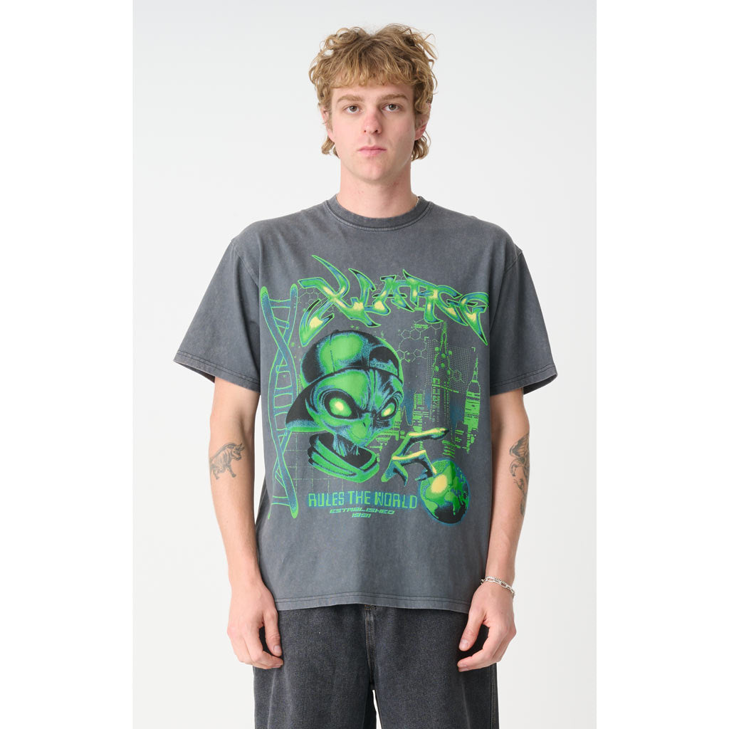 XLarge Rules The World Tee - Pigment Black | Free Aotearoa shipping on all XLarge orders over $100* with Pavement Skate Store!