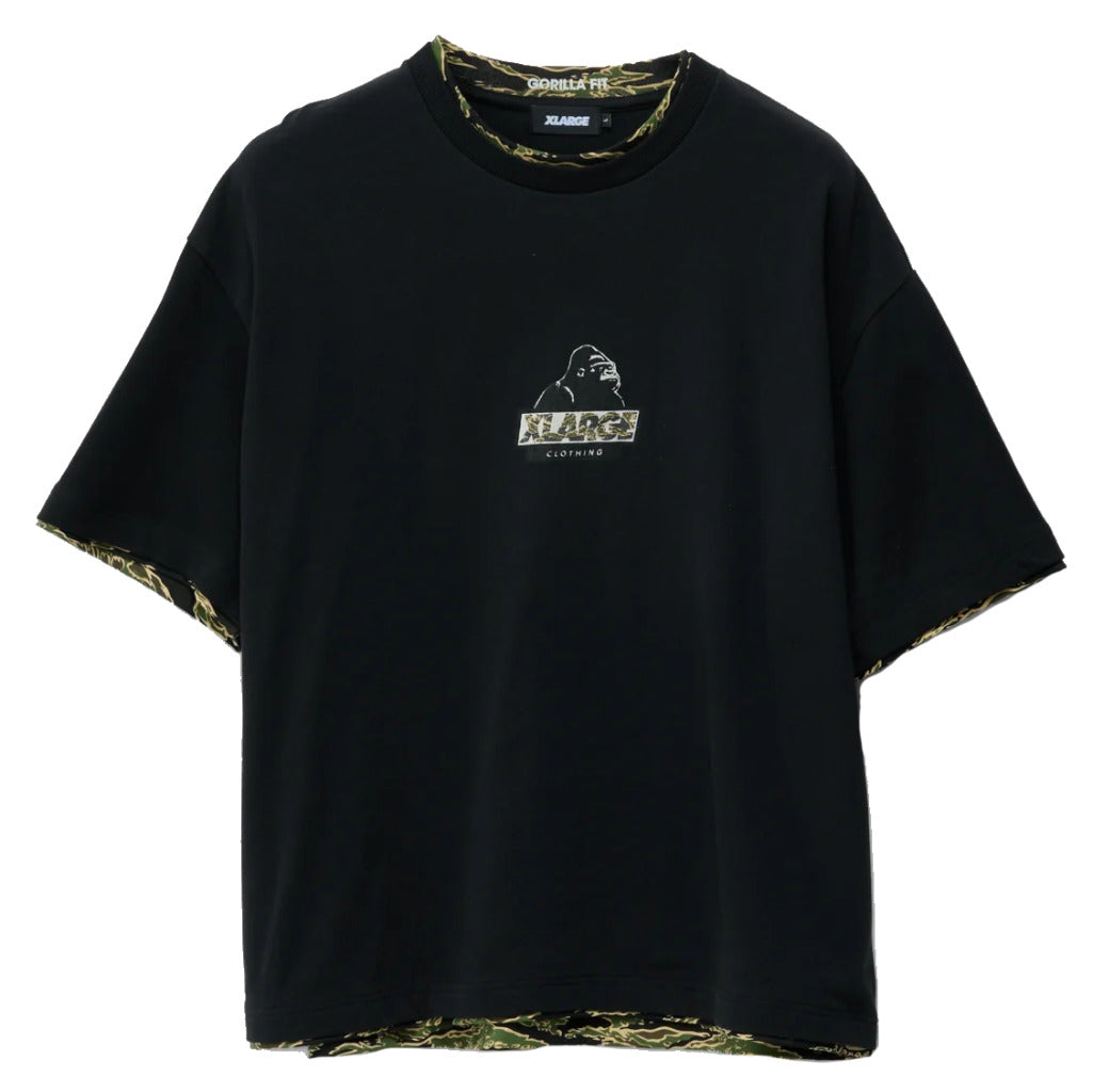 XLarge Double Layer Gorilla Fit Tee in Pigment Black | Shop XLarge brand clothing online with Pavement Skate Store with free Aotearoa NZ shipping over $100*!