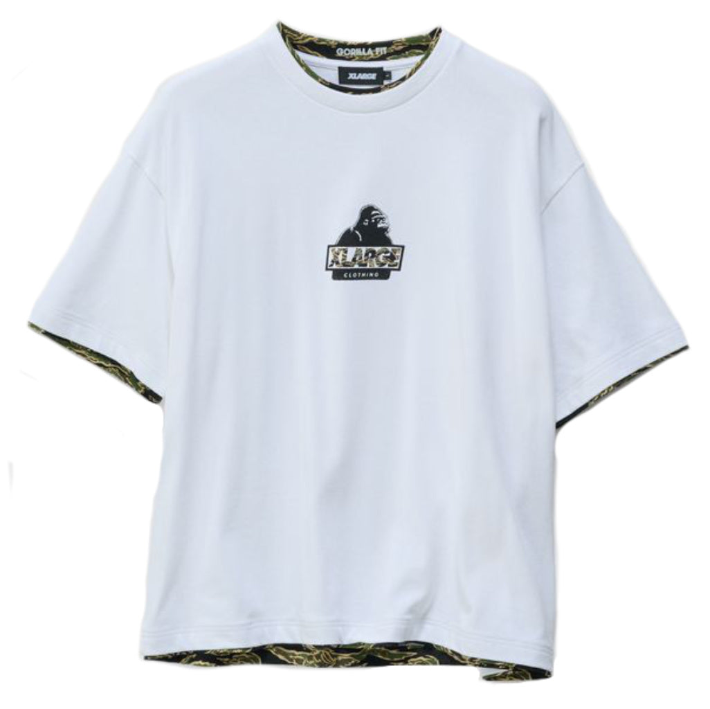 XLarge Double Layer Gorilla Fit Tee in White | Shop XLarge brand clothing online with Pavement Skate Store with free Aotearoa NZ shipping over $100*!