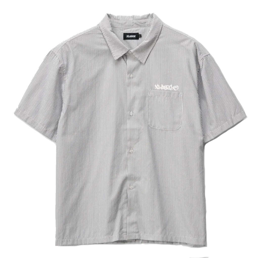 XLarge Mark Gorilla Fit SS Shirt in Navy/White Stripe | Shop XLarge brand clothing online with Pavement Skate Store with free Aotearoa NZ shipping over $100*!