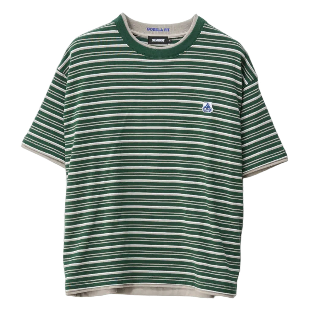 XLarge Stripe Double Layer Gorilla Fit Tee - Eden | Shop XLarge clothing online with Pavement Skate Store with free Aotearoa NZ shipping over $100*!