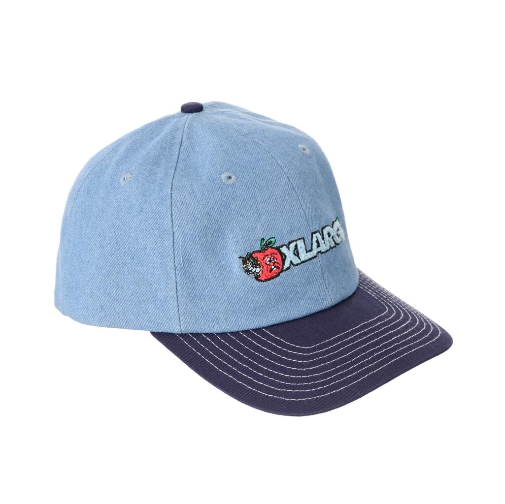 Xlarge Apples Low Pro Cap - Faded Denim/Navy. Shop caps, bucket hats and beanies from Xlarge, Butter Goods, Carhartt WIP, Polar Skate Co. and Pass~Port online with Pavement, Dunedin's independent skate store since 2009. Free NZ shipping over $150. No fuss returns.