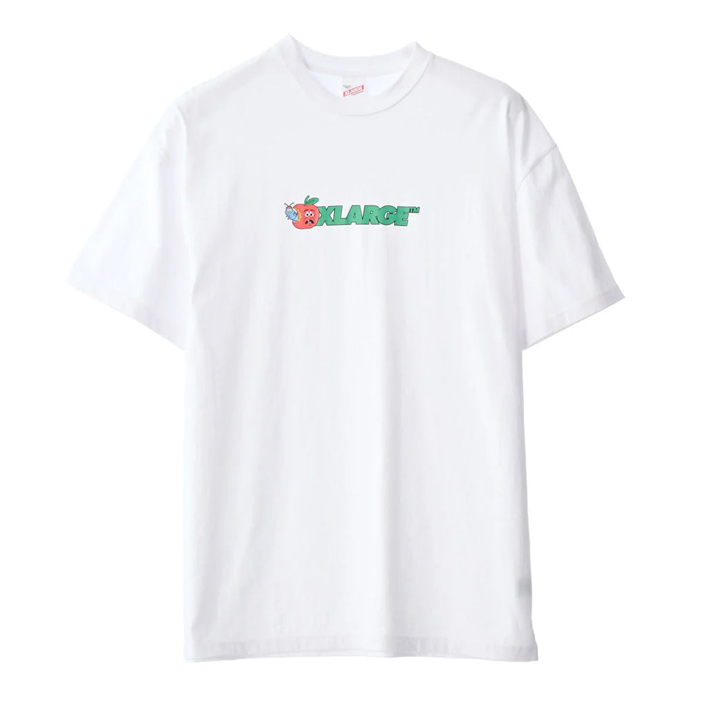 Xlarge Apples Tee - Solid White. Custom box-fit unisex tee, constructed from a combed cotton jersey. Screen printed graphic. Shop premium streetwear brand Xlarge with Pavement skate store online. Free, fast NZ shipping over $150. Same day Dunedin delivery before 3. Easy, no fuss returns.