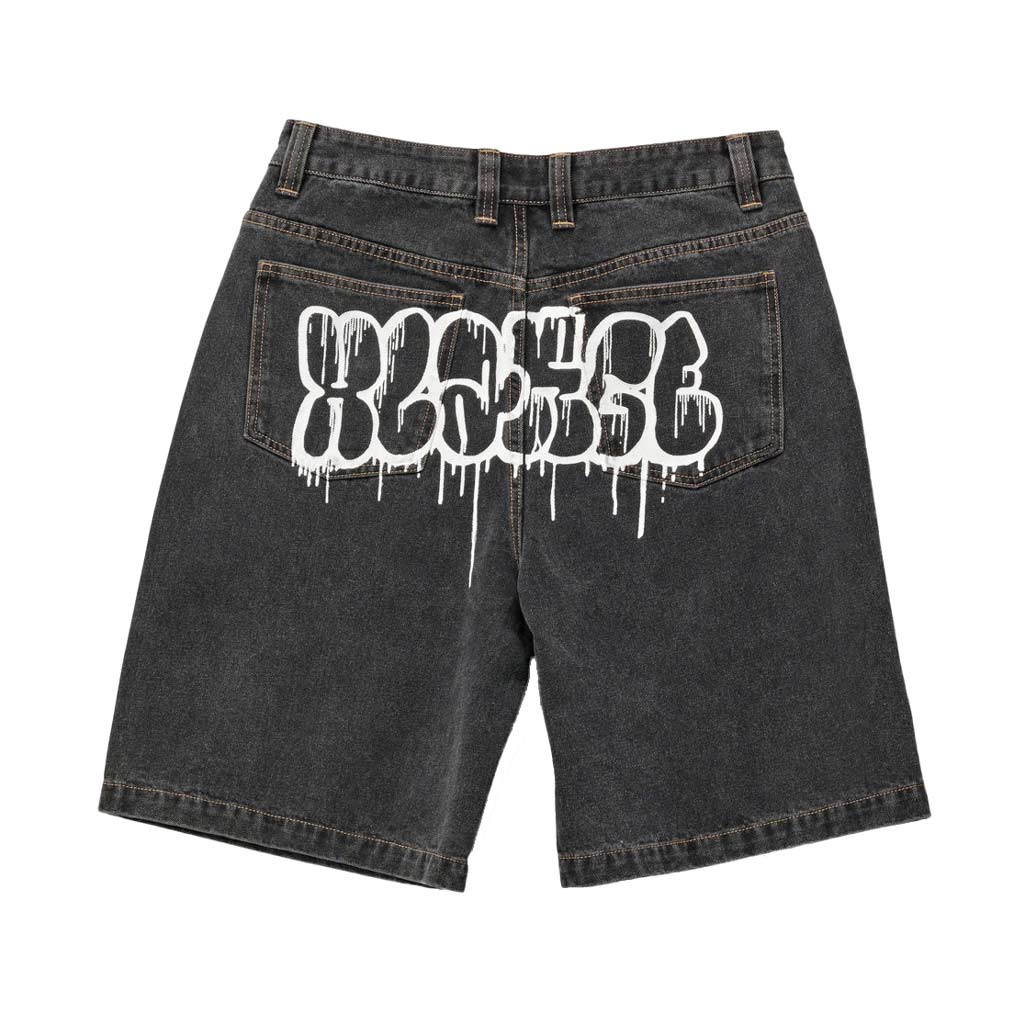 Xlarge Drip Dry Bull Denim 91 Short in Washed Black | Shop XLarge clothing online with Pavement Skate Store with free Aotearoa NZ shipping on orders over $100*!