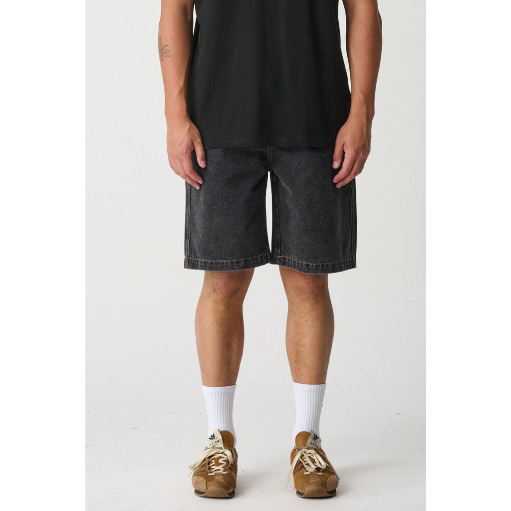 Xlarge Drip Dry Bull Denim 91 Short in Washed Black | Shop XLarge clothing online with Pavement Skate Store with free Aotearoa NZ shipping on orders over $100*!