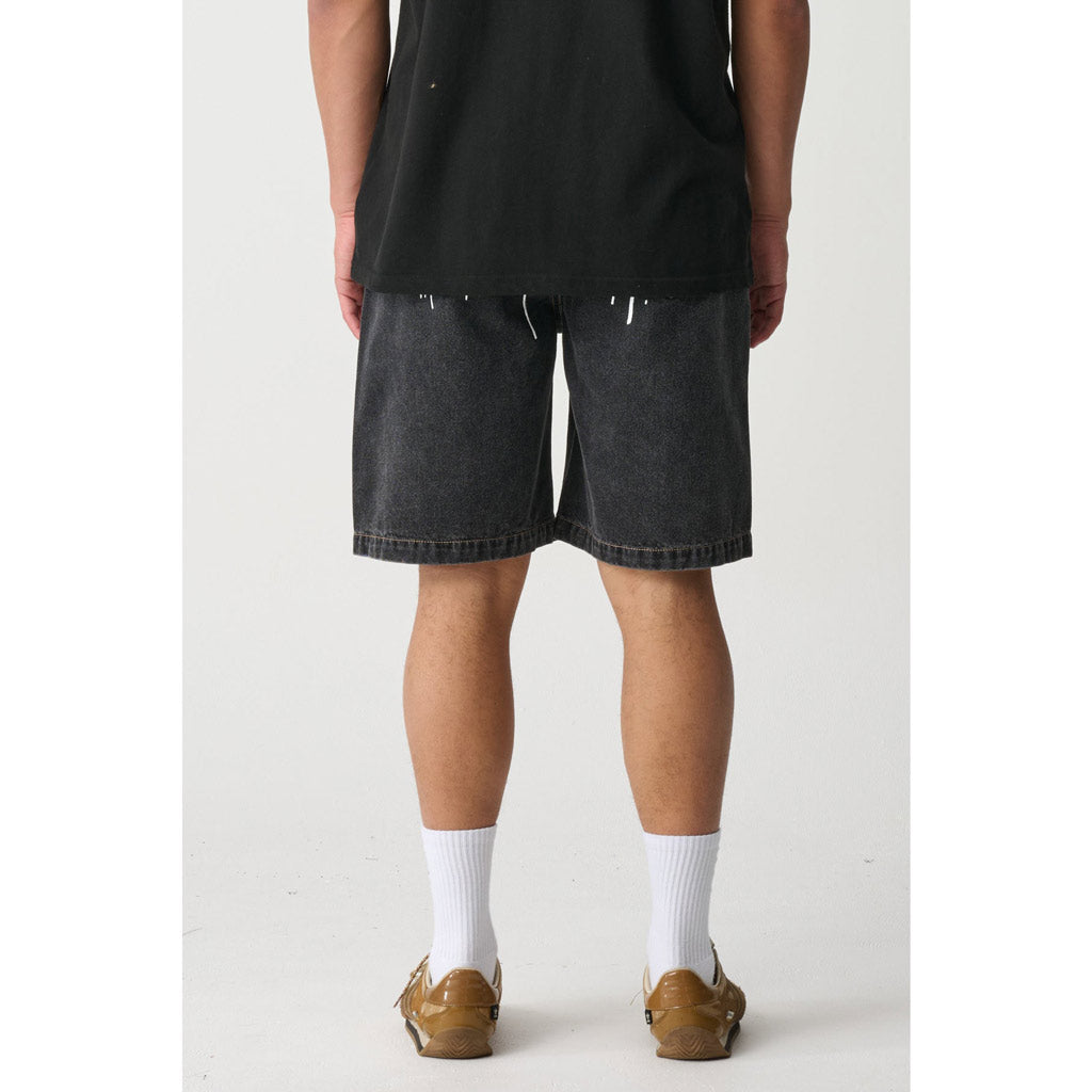 Xlarge Drip Dry Bull Denim 91 Short in Washed Black | Shop XLarge clothing online with Pavement Skate Store with free Aotearoa NZ shipping on orders over $100*!