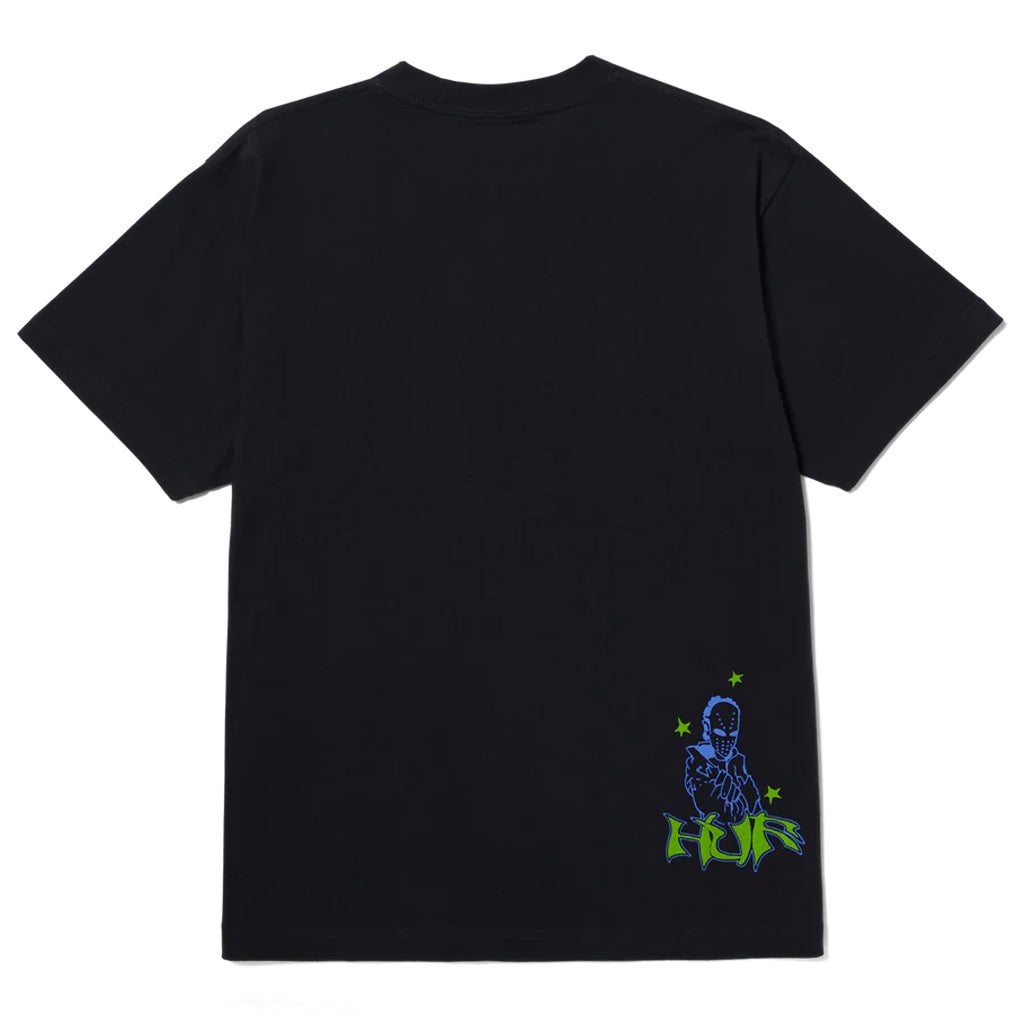 HUF Zine S/S Washed Tee - Washed Black. 100% cotton short sleeve pigment dyed tee. Printed artwork at front and back. HUF woven label at interior neck. Shop HUF Worldwide clothing online with Pavement, Dunedin's independent skate store. Free NZ shipping over $150 - Same day Dunedin delivery - Easy returns. 