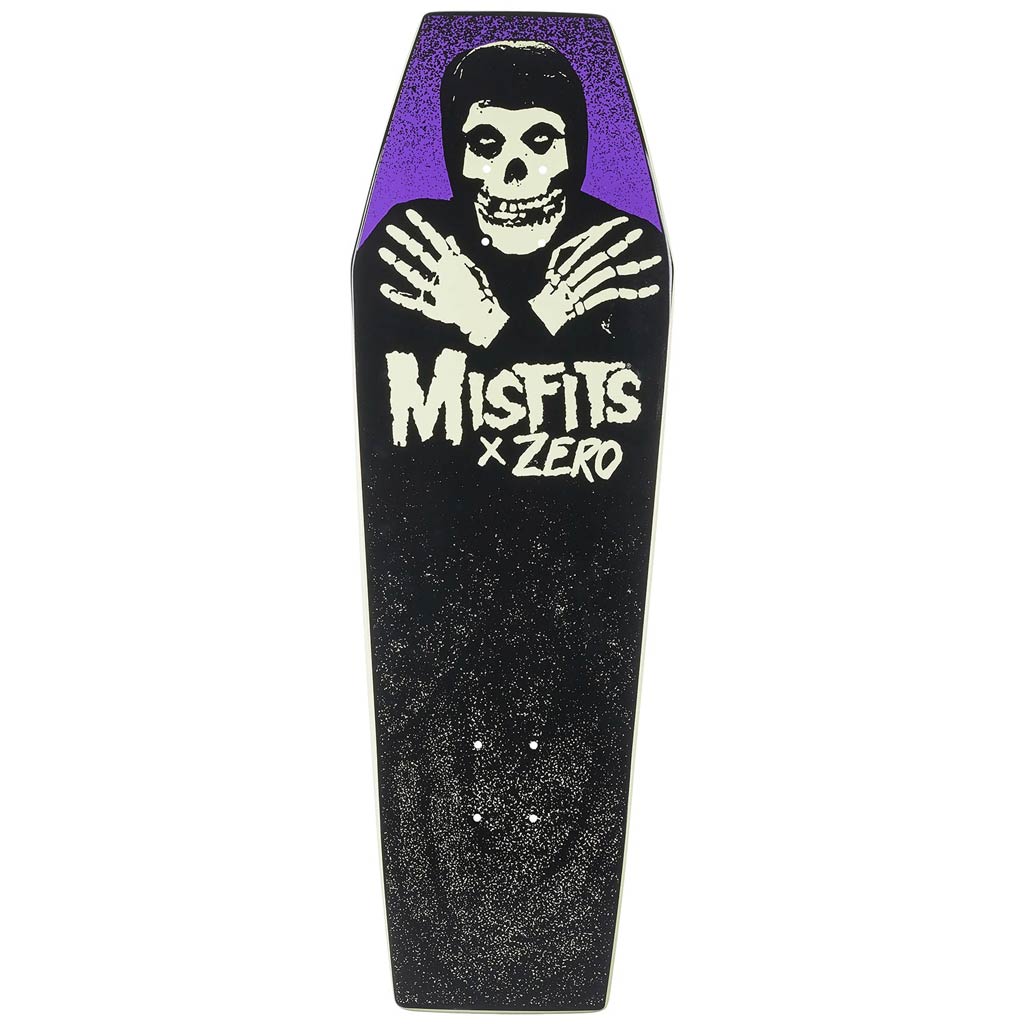 Zero X Misfits Fiend Coffin - Glow In The Dark Skateboard Deck 9.5" | Free Aoteroa shipping on skateboard orders over $100* when you shop online with Pavement.