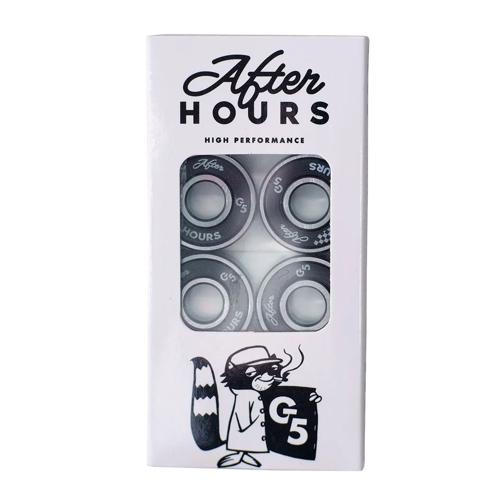 After Hours G5 Bearings. Precision 7 Ball Bearings.Glass Filled. Nylon Cage. Order online and get free shipping on orders over $100* with Pavement Skate Shop!