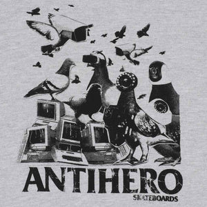 Anti Hero Pigeon Intelligence Hoody - Grey Heather | Shop Anti Hero online with Pavement Skate Store with free Aotearoa NZ shipping over $100*!