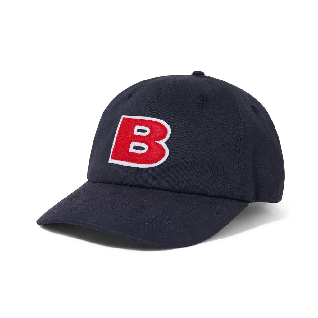 Butter Goods B Logo 6 Panel Cap - Navy. Cotton nylon blend 6 panel cap. Felt applique on front. Embroidery on back. Self fabric closure on back. Size: OSFA. Shop Butter Goods premium headwear, clothing and accessories with Pavement online. Free, fast NZ shipping over $150.