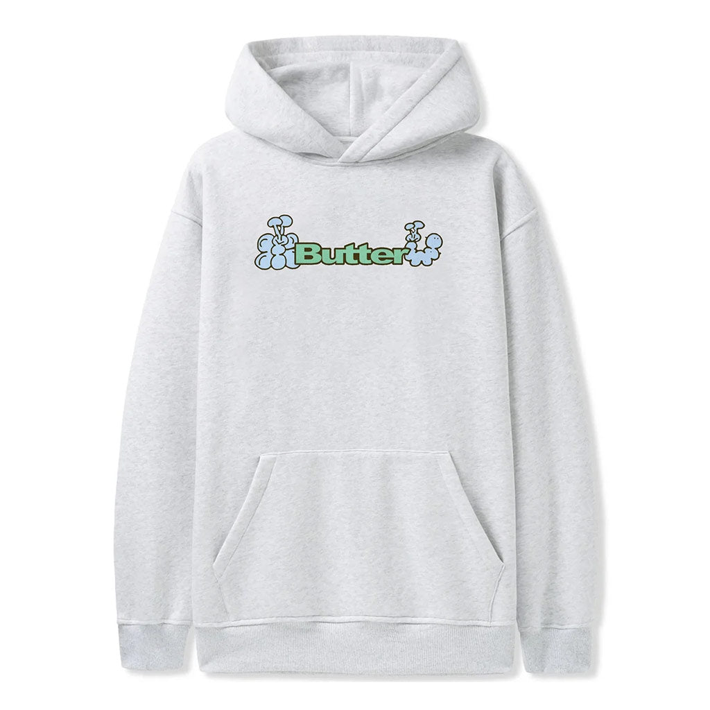 Butter Goods Bugs Logo Hoody - Ash. Cotton / Polyester blend 10oz (330 gsm) fleece. Screen print on front. Shop Butter Goods premium streetwear online now with Dunedin's independent skate store, PAVEMENT. Free NZ shipping over $150.