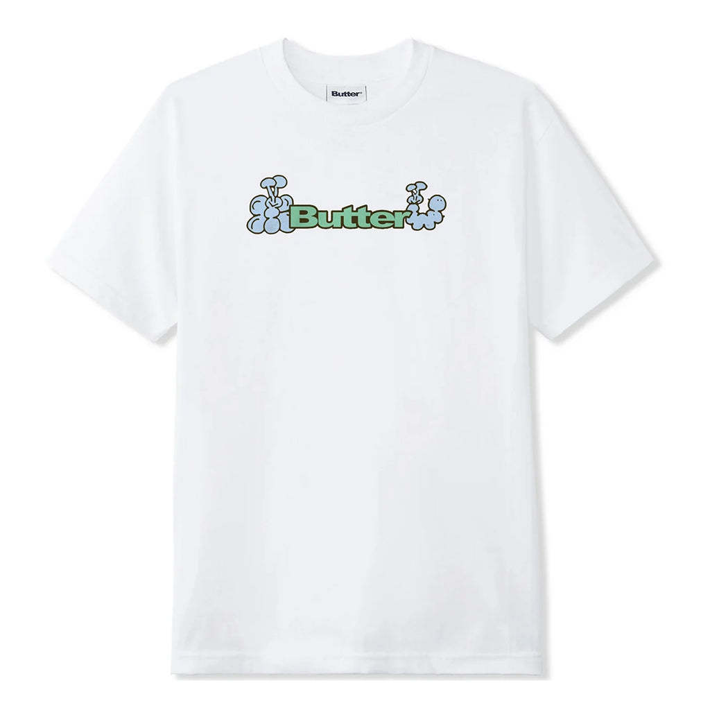 Butter Goods Bugs Logo Tee - White. 6.5oz (220 gsm) 100% Cotton T-Shirt. Screen print on front. Shop Butter Goods premium streetwear online with Dunedin's independent skate store - PAVEMENT. Free NZ shipping.
