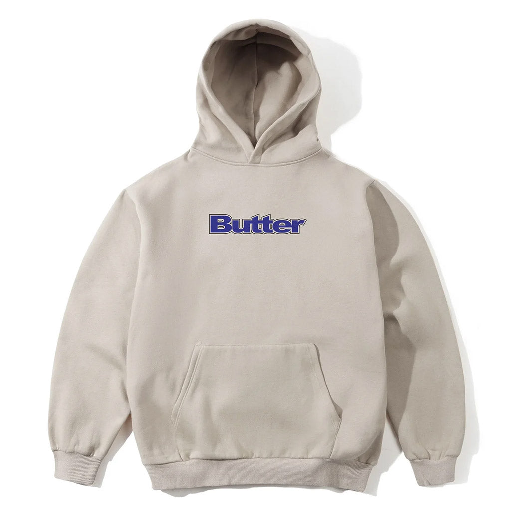 Butter Goods Outline Logo Pullover Hood - Bone | Shop Butter Goods online with Pavement Skate Store and enjoy free Aotearoa shipping on orders over $100*!