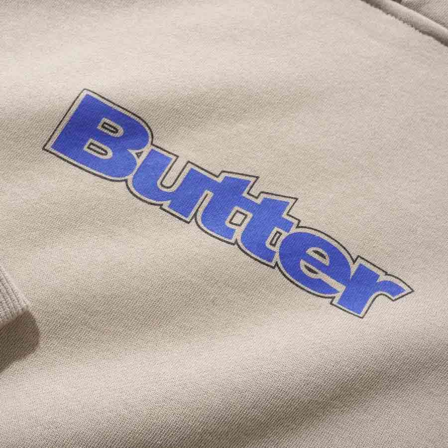 Butter Goods Outline Logo Pullover Hood - Bone | Shop Butter Goods online with Pavement Skate Store and enjoy free Aotearoa shipping on orders over $100*!