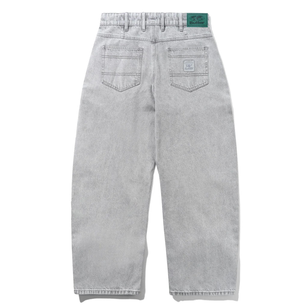 Butter Goods Wide Cut Denim Jeans in Grey Wash | Free Aotearoa NZ shipping on orders over $100* when you shop Butter Goods online with Pavement Skate Store!