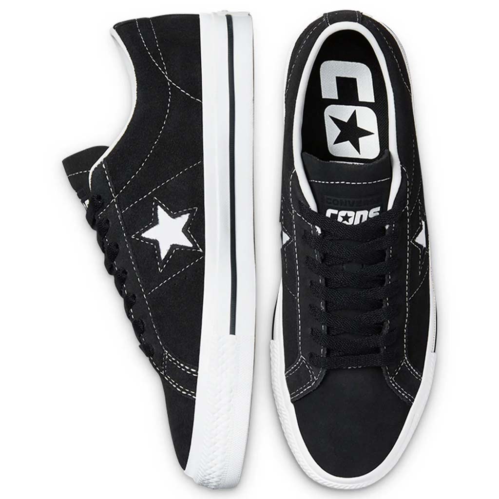 CONVERSE ONE STAR PRO LOW SUEDE - BLACK/WHITE