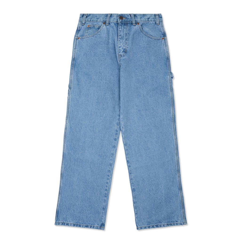 Dickies 1993 Carpenter Jean.  Light Indigo. Triple-stitched seams with rivets eliminate stress points. Strong belt loops and pockets on the front, back and sides. 13.5-14 Oz. Heavyweight Denim, 100% Cotton. Shop Dickies denim, pants and shorts. Free N.Z shipping on orders over $150. Pavement skate shop, Ōtepoti/Dunedin
