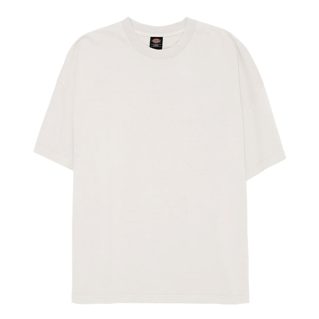 Dickies 330 Oversized Box Fit Tee - Washed White. 235 gsm 100% Cotton Jersey Pigment Dye/enzyme Wash. Drop shoulder box fit tee, featuring a woven label. Product Code: K2220126. Shop men's tees from Dickies online with Pavement skate store. Free NZ shipping over $150 - Same day Dunedin delivery - Easy returns.