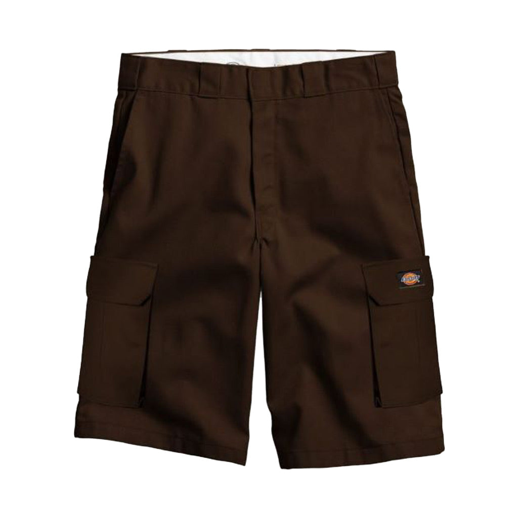 Dickies 131 Cargo Shorts - Dark Brown. Slim Straight Fit Cargo Short with 12 inch in-seam. Lower waist rise. Relaxed slim fit for easy movement. Wrinkle resistant. Stain release. Distinctive tunnel belt loops. Cargo pockets, side pocketsand back welted pockets with button. Coin pouch. Product Code - K4130801. Pavement 