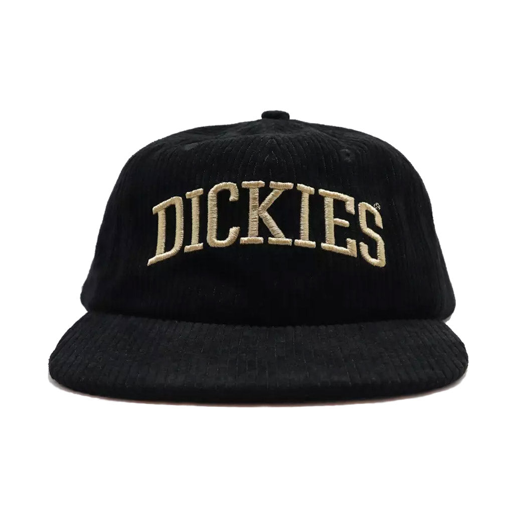 Dickies Collegiate Corduroy Cap - Black. Collegiate corduroy 6-panel cap. 270gsm, 100% cotton 14 wale corduroy. Embroidered collegiate logo. Adjustable strap. Shop Dickies with free, fast NZ shipping over $100. Pavement skate shop, Dunedin.
