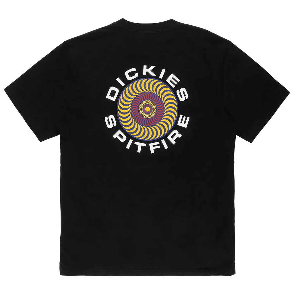 Shop Dickies X Spitfire S/S Tee - Black. The Dickies X Spitfire collection is dedicated to the skateboarding community and offers time-tested styles with updated design details. Back & chest graphic. Temp-iQ® Cooling wicks away moisture. Relaxed fit 180 gsm. 100% Cotton Jersey. Free NZ shipping over $150. PAVEMENT.