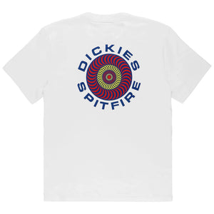 Shop Dickies X Spitfire S/S Tee - White. The Dickies X Spitfire collection is dedicated to the skateboarding community and offers time-tested styles with updated design details. Back & chest graphic. Temp-iQ® Cooling wicks away moisture. Relaxed fit 180 gsm. 100% Cotton Jersey. Free NZ shipping over $150. PAVEMENT.