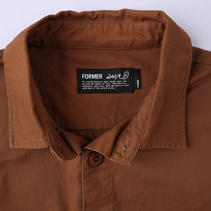 Former DXD Reynolds in Overshirt Brown | Shop Former Merchandise clothing online with Pavement Skate Store with free Aotearoa NZ shipping over $100*!