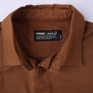 Former DXD Reynolds in Overshirt Brown | Shop Former Merchandise clothing online with Pavement Skate Store with free Aotearoa NZ shipping over $100*!