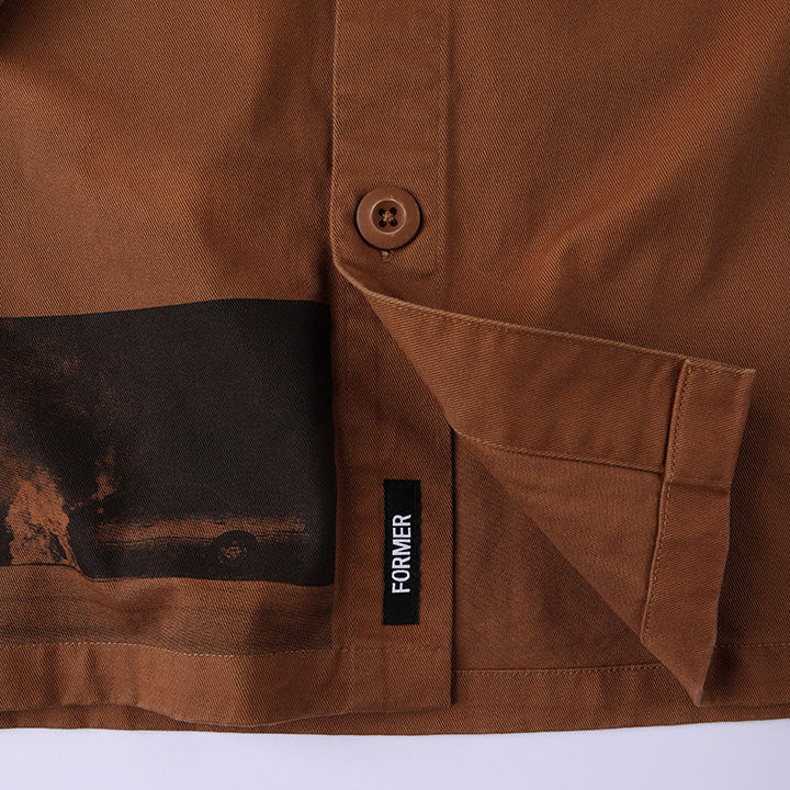 Former DXD Reynolds in Overshirt Brown | Shop Former Merchandise clothing online with Pavement Skate Store with free Aotearoa NZ shipping over $100*!