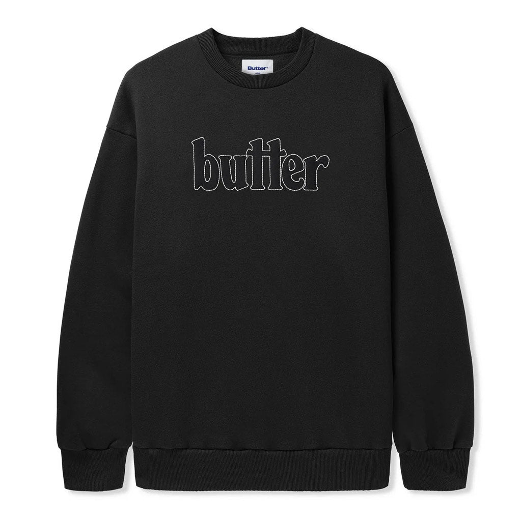 Butter Goods Fleece Applique Crewneck - Black. Cotton / Polyester blend 12oz (380 gsm) fleece. Fabric applique on front. Free NZ shipping - Same day Dunedin delivery. Shop Butter Goods online with Pavement Skate Store. Easy no fuss returns.