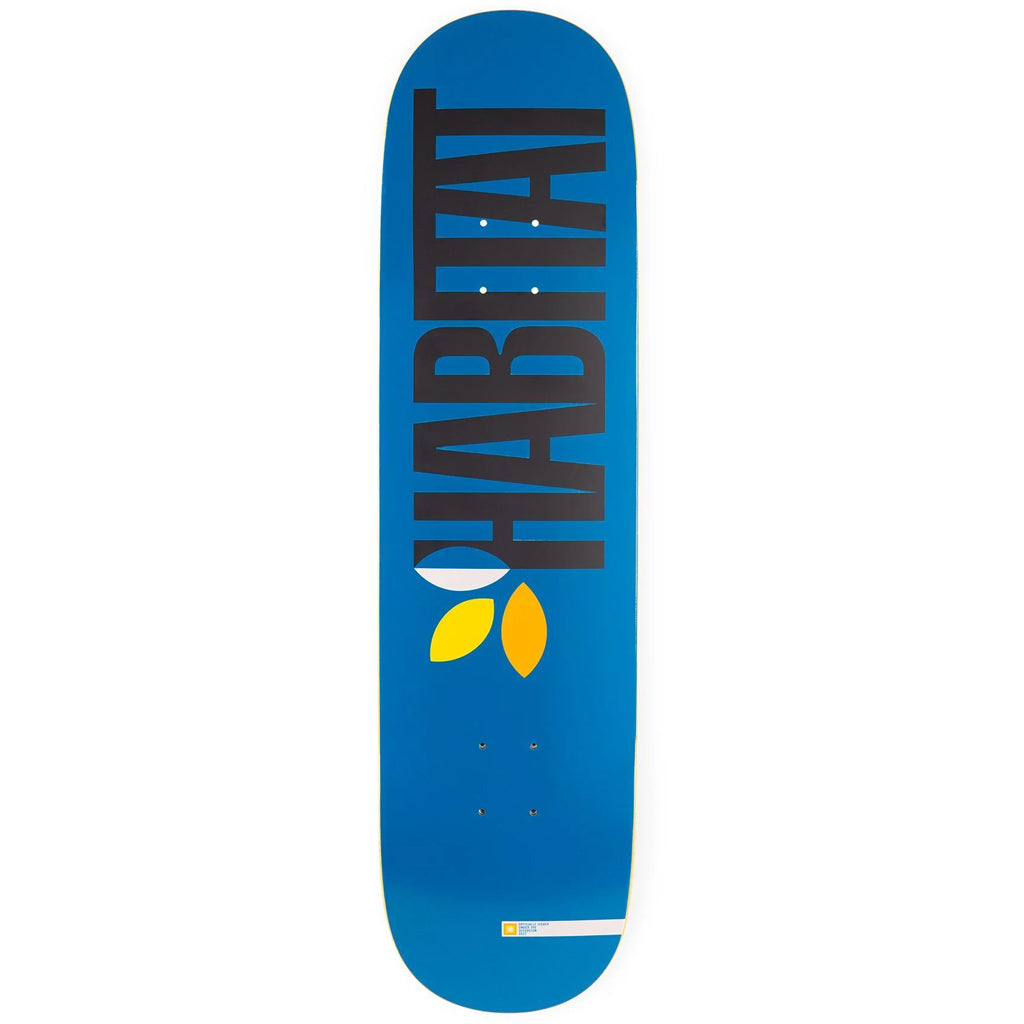 Habitat Apex Bold Twin Tail Skateboard Deck 8.375" x 32.25". WB 14.375".  Twin Tail Shape. Spot colour printed deck.Classic 7ply Canadian hard rock maple. Assorted stains. Free NZ shipping - Same day Dunedin delivery. Shop skateboard decks online with Pavement, Dunedin's independent skate store.