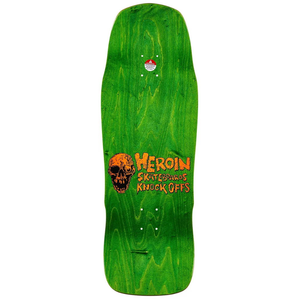 Heroin Nolan Houghton Knock Off Deck 10.25" | Shop skateboard decks online with Pavement Skate Store! Free Aotearoa NZ shipping over $100*