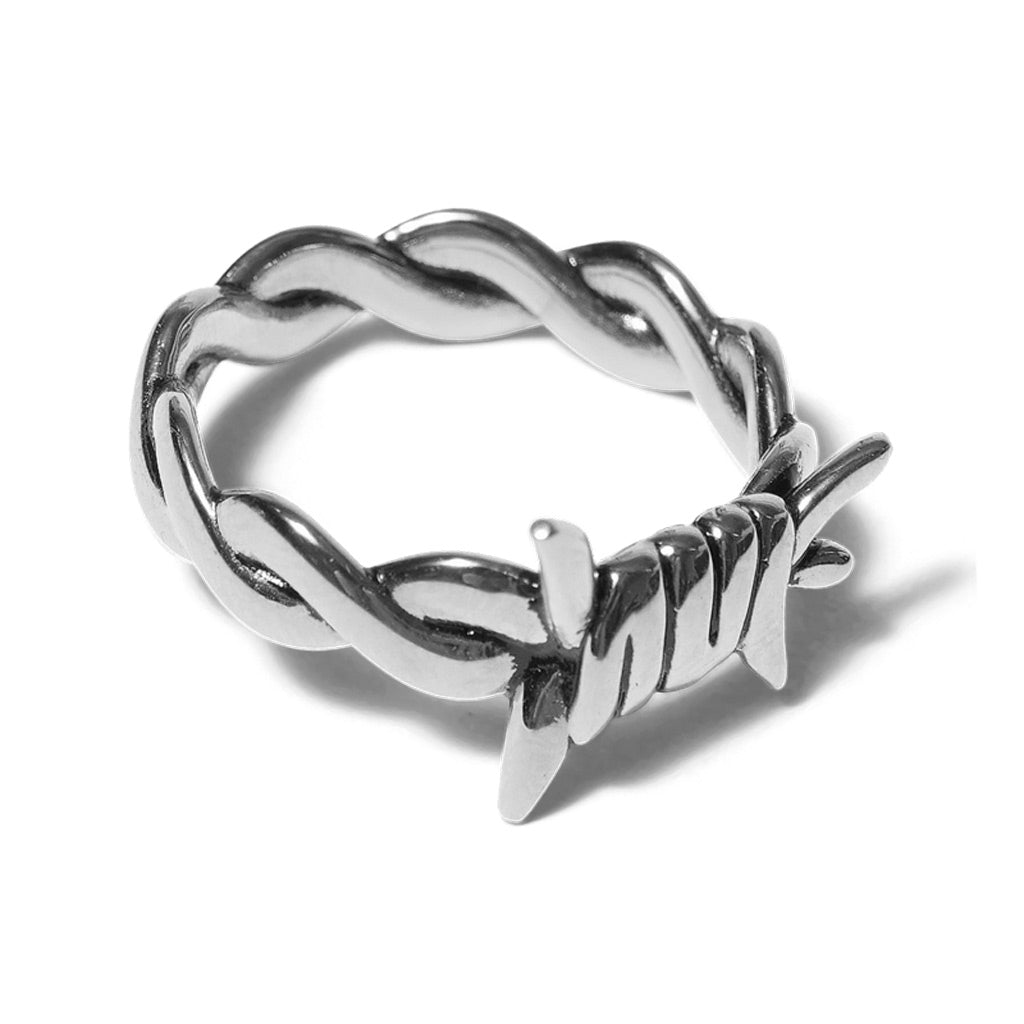 Huf Barbed Wire Ring - Silver. 100% stainless steel barbed wire ring. Custom HUF packaging. Offered in sizes: 7,8,9. Shop HUF Worldwide clothing and accessories online with Pavement, Dunedin's independent skate store. Free NZ shipping over $150 - Same day Dunedin delivery - Afterpay & Laybuy.