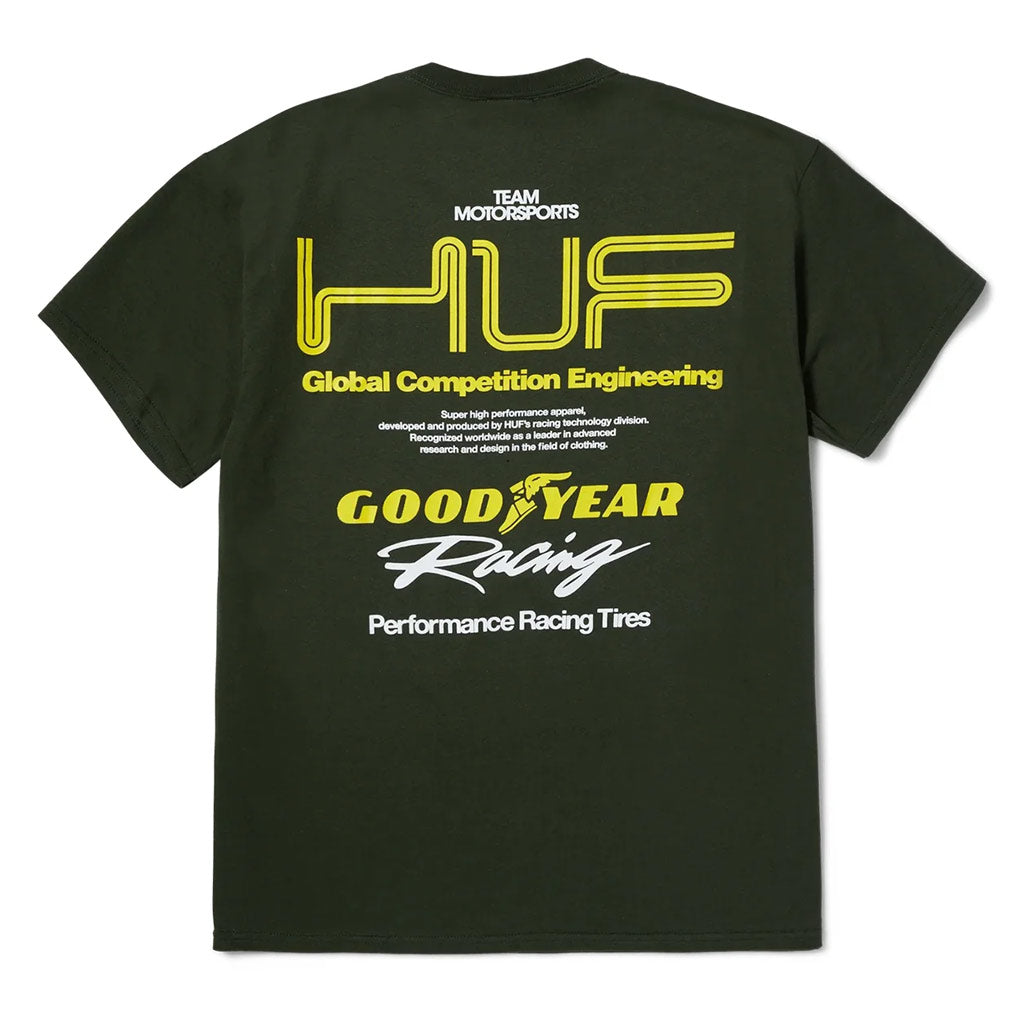 HUF X GOODYEAR F1 RACING TEAM TEE - HUNTER GREEN