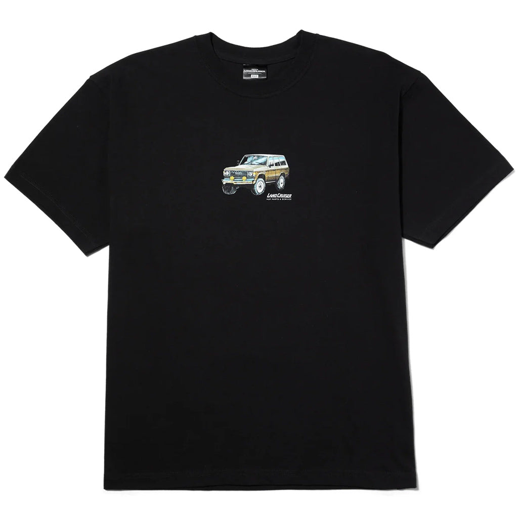 Huf X Toyota Rosetta Tee - Black. Official Toyota collaboration. 100% cotton short sleeve tee. Printed artwork at front and back. HUF x Land Cruiser interior neck label. Shop Huf Worldwide clothing and accessories online with Ōtepoti's independent skate store, PAVEMENT. Free Aotearoa NZ shipping over $150.