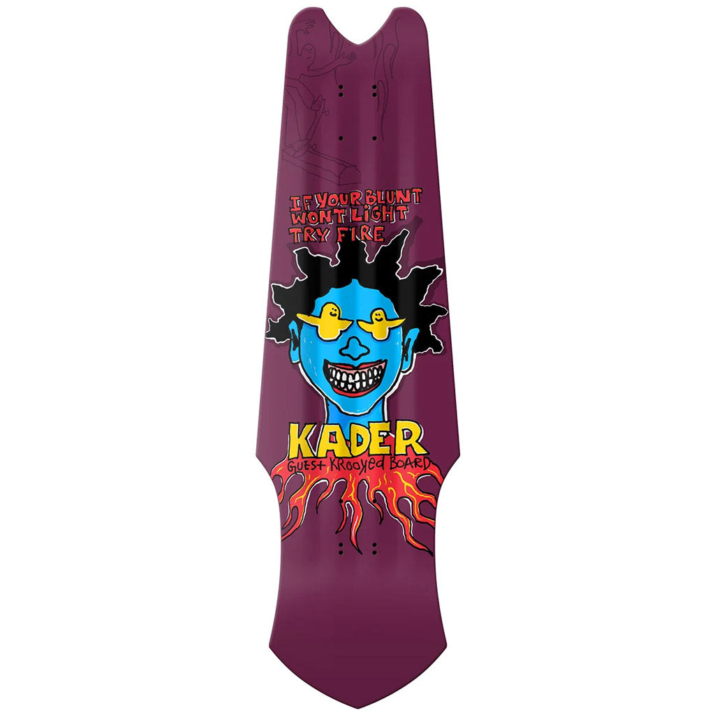 Free Aotearoa NZ shipping when you buy the Krooked Kader Sylla Guest Tri-Plane Shape Skateboard Deck 9.75" online with Pavement Skate Store!