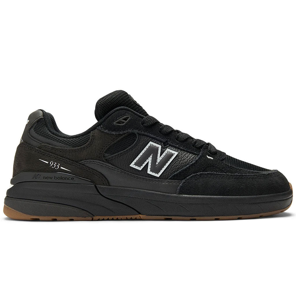 NB Numeric Andrew Reynolds 933 Skate Shoes in Black/Gum - NM933ORI | Free Aotearoa shipping when you buy New Balance Numeric online with Pavement Skate Store.