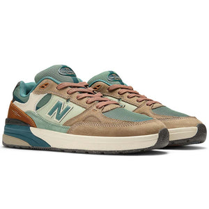 NB Numeric Andrew Reynolds 933 - Mushroom/New Spruce - NM933NAP | Free Aotearoa shipping when you buy New Balance Numeric online with Pavement Skate Store.