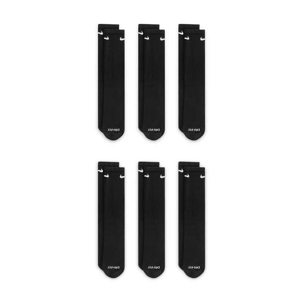 NIKE EVERYDAY PLUS CUSHIONED CREW SOCKS 6 PACK - BLACK/WHITE